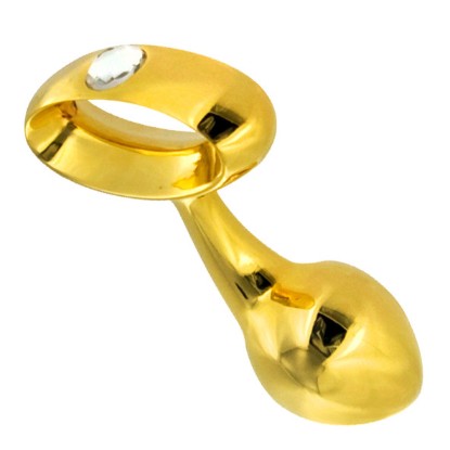 Picture of Gold Prostate Plug with Diamond Gem