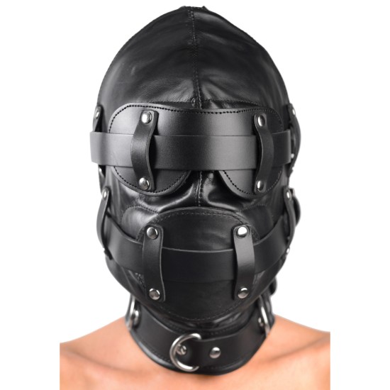 Picture of Total Lockdown Leather Hood - SmallMedium