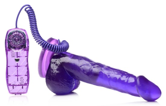 Picture of 7.5 Inch Suction Cup Vibrating Dildo - Purple