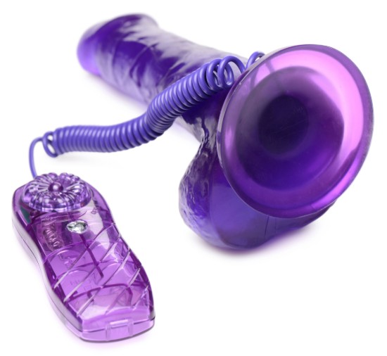 Picture of 7.5 Inch Suction Cup Vibrating Dildo - Purple