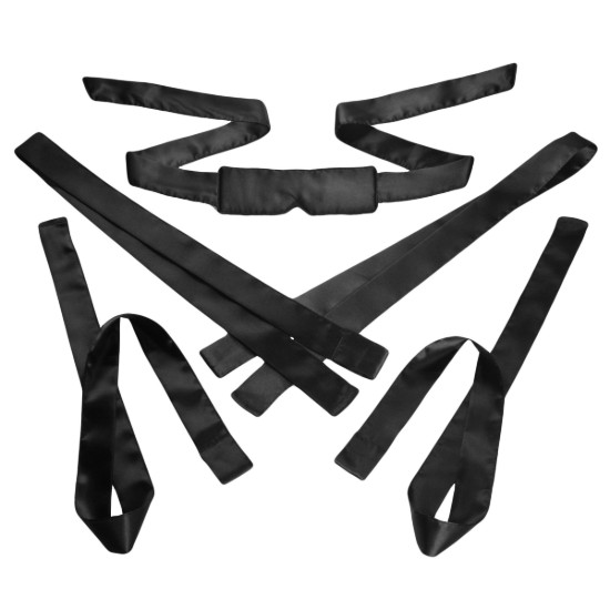 Picture of Bordeaux 5 Piece Satin Bondage Set - Black