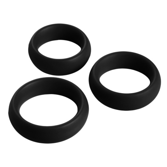 Picture of 3 Piece Silicone Cock Ring Set - Black