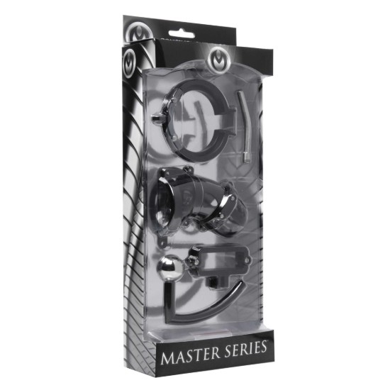 Picture of Oppressor Male Confinement Chastity Cage with Ball Clamp and Anal Hook