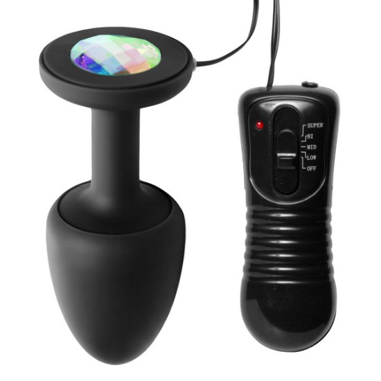 Picture of Paragon Gem Accented Vibrating Anal Plug with Internal Stimulation