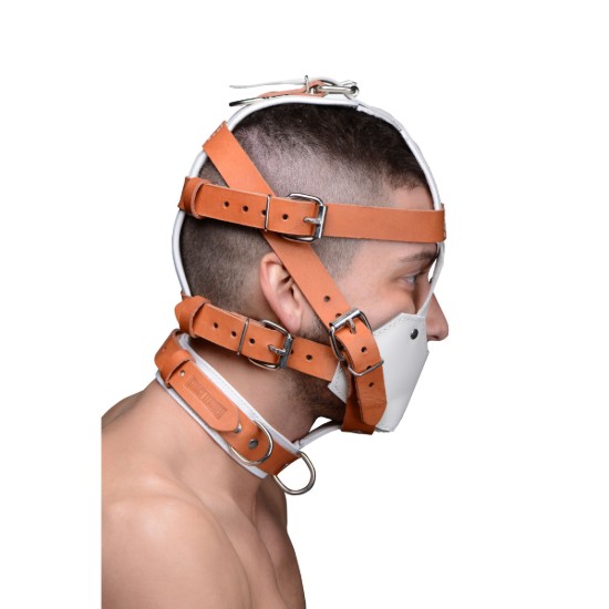 Picture of White and Tan Hospital Style Leather Muzzle