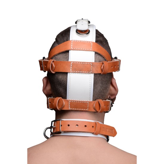 Picture of White and Tan Hospital Style Leather Muzzle