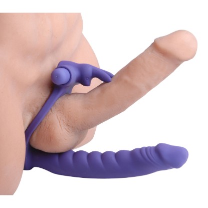 Picture of Double Delight Dual Penetration Vibrating Rabbit Cock Ring