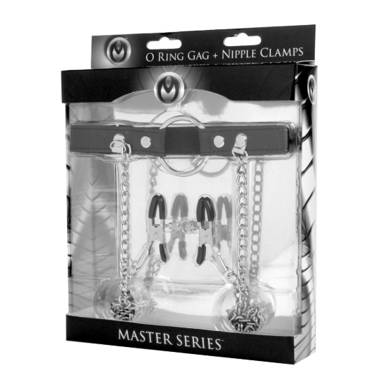 Picture of Seize O-Ring Gag with Nipple Clamps