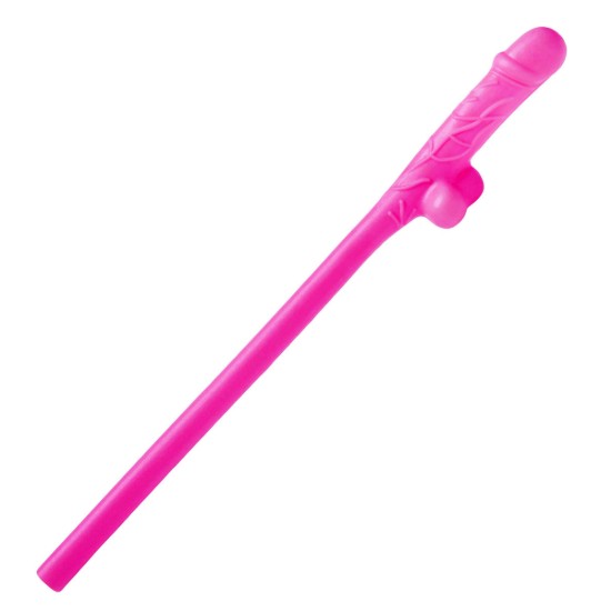 Picture of Penis Sipping Straws 10 Pack - Pink