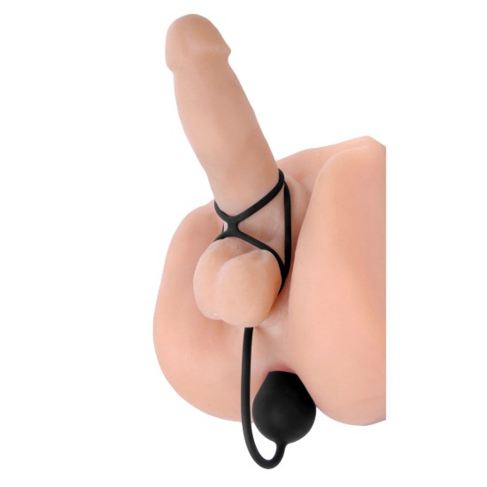 Picture of Triple Threat Silicone Tri Cock Ring and Anal Plug