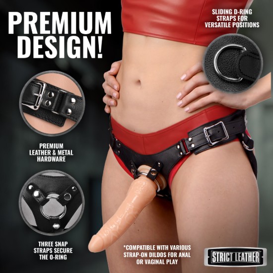 Picture of Leather Corset Back Strap On Dildo Harness