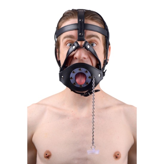 Picture of Plug It Up Leather Head Harness with Mouth Gag