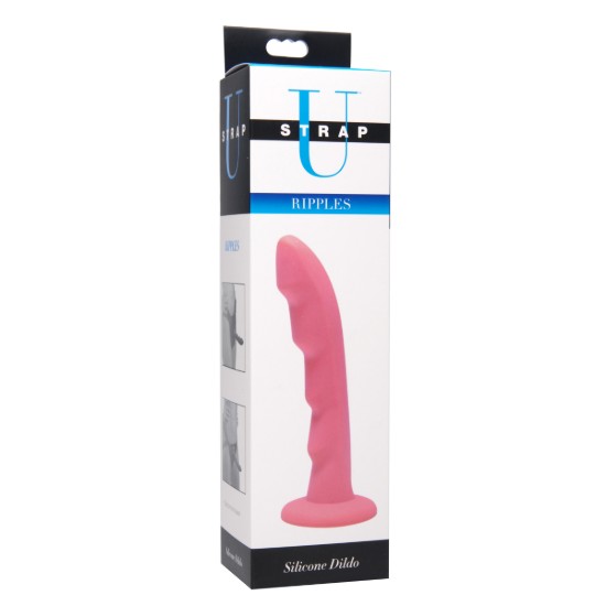 Picture of Ripples Silicone Strap On Harness Dildo- Pink