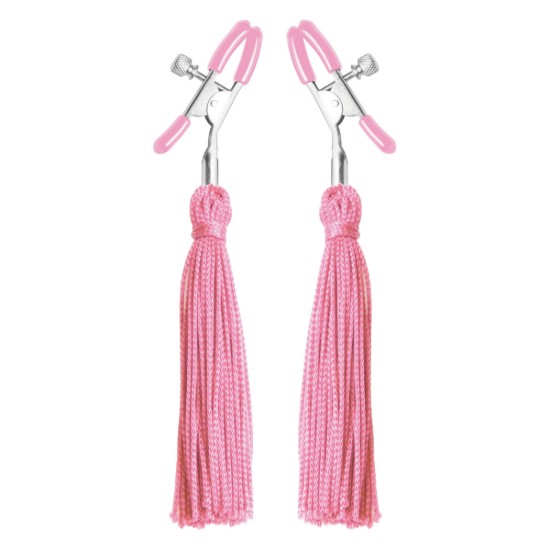 Picture of Tickle Me Pink Nipple Clamp Tassels