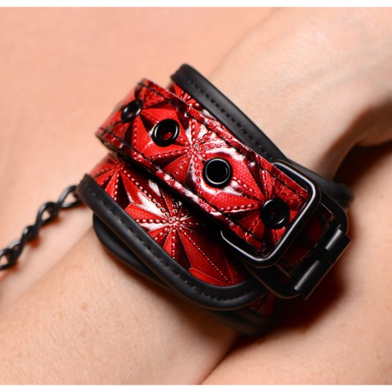 Picture of Crimson Tied Embossed Wrist Cuffs