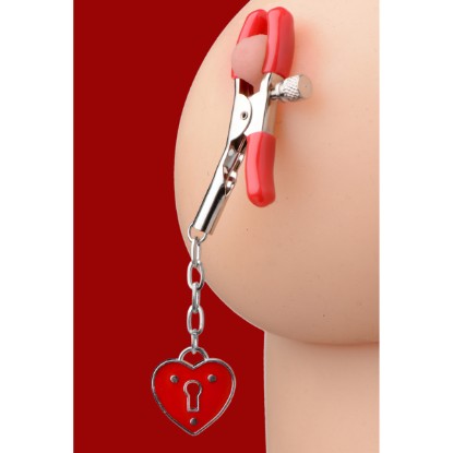 Picture of Captive Heart Padlock Nipple Clamps