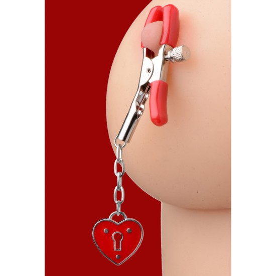 Picture of Captive Heart Padlock Nipple Clamps