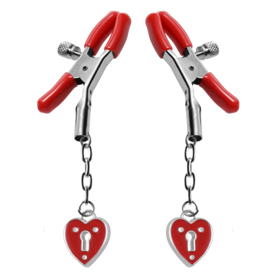 Picture of Captive Heart Padlock Nipple Clamps