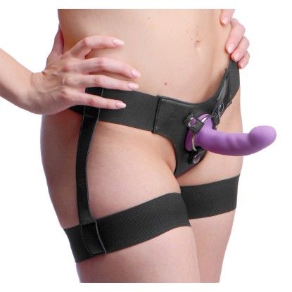 Picture of Bardot Garter Belt Strap On Harness with Silicone G-Spot Dildo