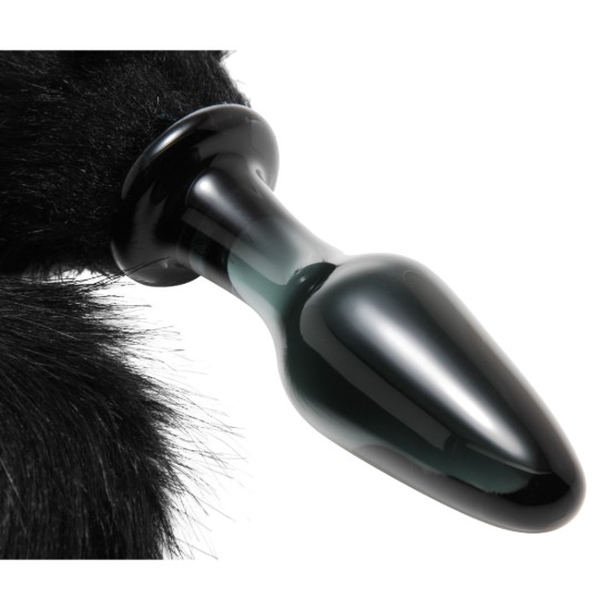 Picture of Midnight Fox Tail Glass Anal Plug