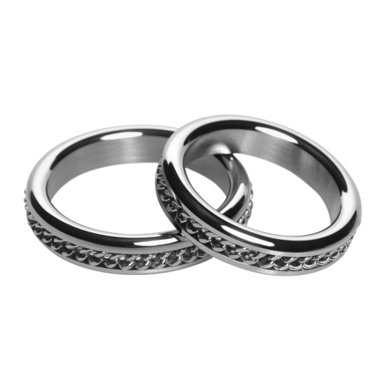Picture of Metal Cock Ring with Chain Inlay- 1.75 In