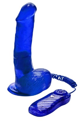 Picture of Vibrating Jelly Dildo- Blue