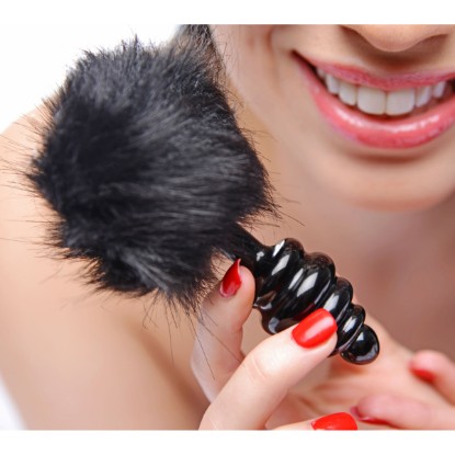 Picture of Black Bunny Tail Anal Plug