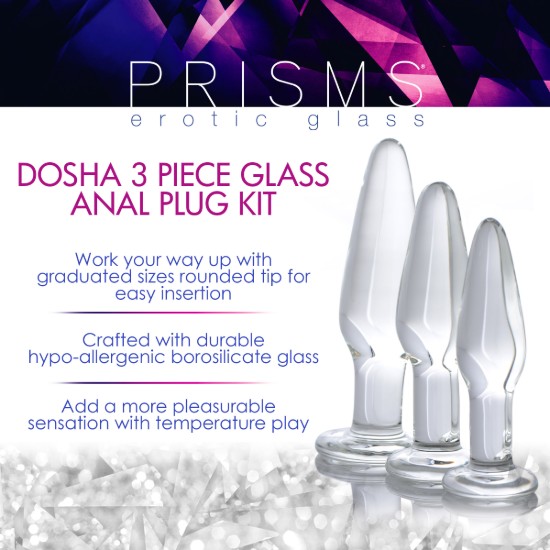 Picture of Dosha 3 Piece Glass Anal Plug Kit