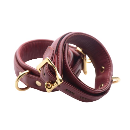 Picture of Strict Leather Luxury Burgundy Locking Ankle Cuffs