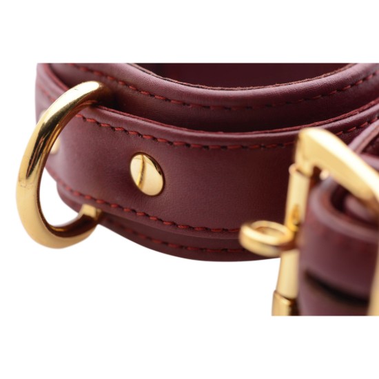 Picture of Strict Leather Luxury Burgundy Locking Ankle Cuffs