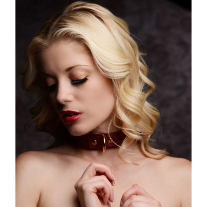 Picture of Strict Leather Luxury Burgundy Locking Collar