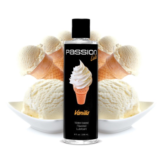 Picture of Passion Licks Vanilla Water Based Flavored Lubricant - 8 oz