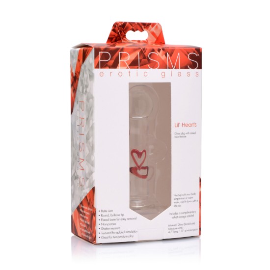 Picture of Lil Hearts Glass Plug with Raised Heart Texture