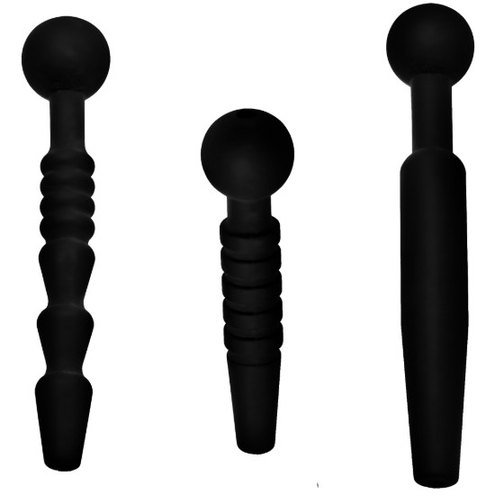 Picture of Dark Rods 3 Piece Silicone Penis Plug Set