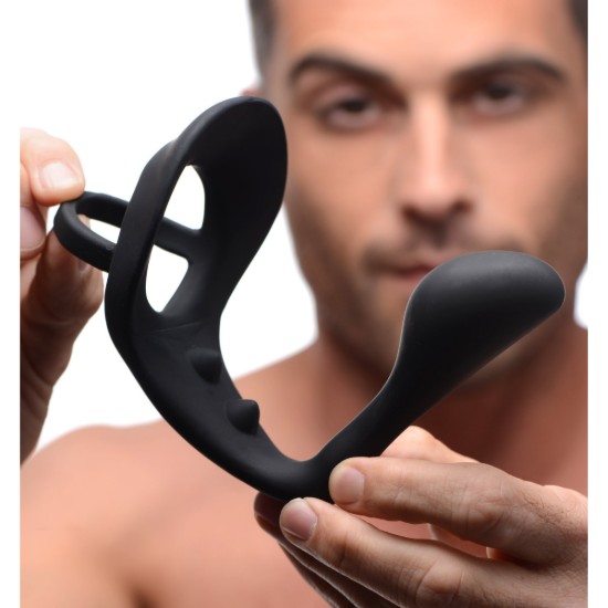 Picture of Excursion Silicone Triple Stim Anal Plug with Cock and Ball Ring