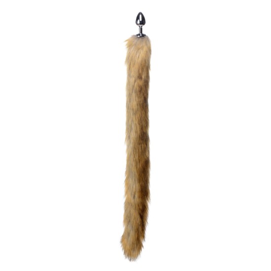 Picture of Extra Long Mink Tail Metal Anal Plug- Brown