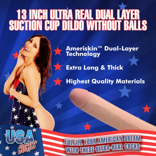 Picture of 13 Inch Ultra Real Dual Layer Suction Cup Dildo without Balls
