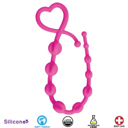 Picture of Hearts n Spurs Silicone Anal Beads- Pink