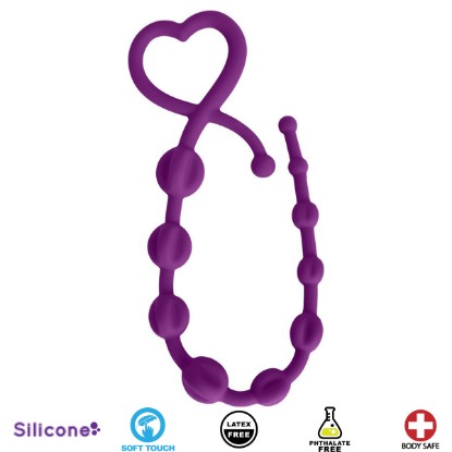 Picture of Hearts n Spurs Silicone Anal Beads- Purple