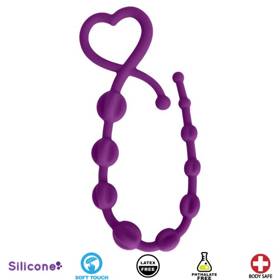 Picture of Hearts n Spurs Silicone Anal Beads- Purple