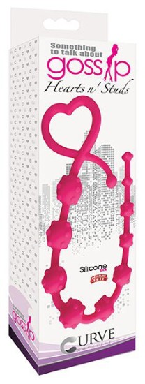 Picture of Hearts n Studs Silicone Anal Beads - Pink