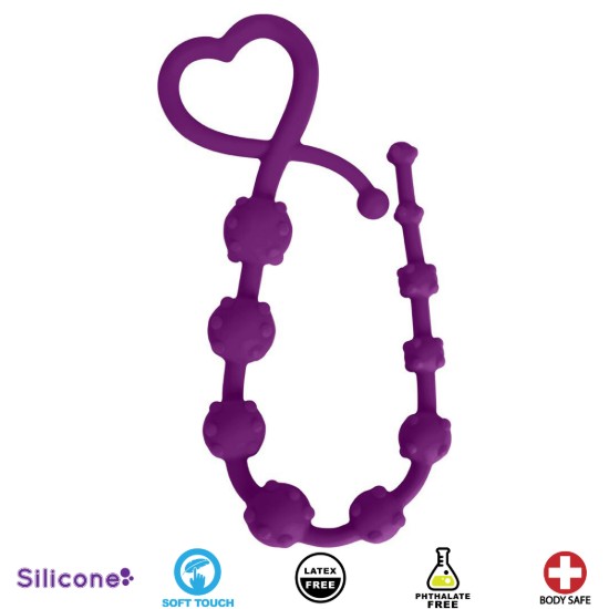 Picture of Hearts n Studs Silicone Anal Beads - Purple