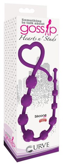 Picture of Hearts n Studs Silicone Anal Beads - Purple