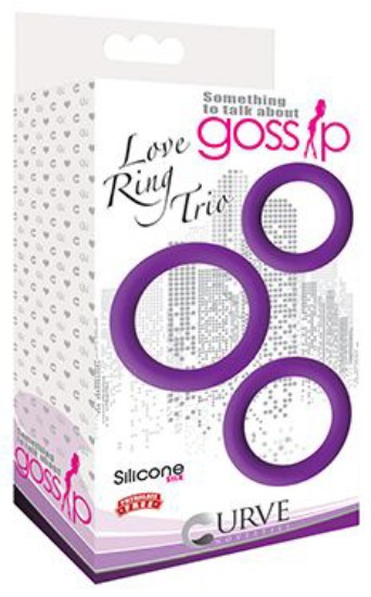 Picture of Love Ring Trio Silicone Cock Rings - Purple