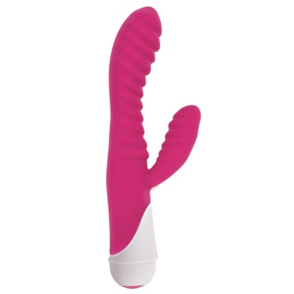 Picture of Celia 20x Ribbed Silicone Rabbit Vibe- Pink