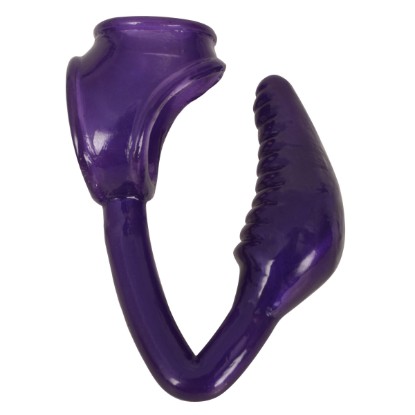 Picture of The Earl Cock and Ball Ring with Anal Plug -Purple