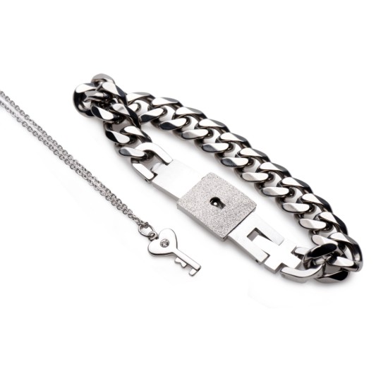 Picture of Chained Locking Bracelet and Key Necklace