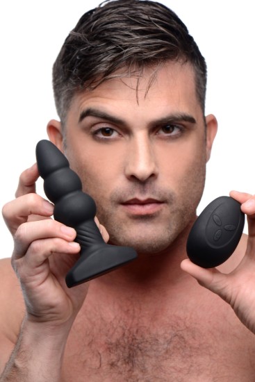 Picture of Slim I Rippled Rimming Plug With Remote Control