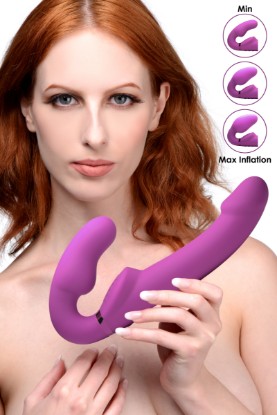 Picture of Worlds First Remote Control Inflatable Vibrating Silicone Ergo Fit Strapless Strap-On