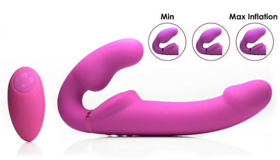 Picture of Worlds First Remote Control Inflatable Vibrating Silicone Ergo Fit Strapless Strap-On
